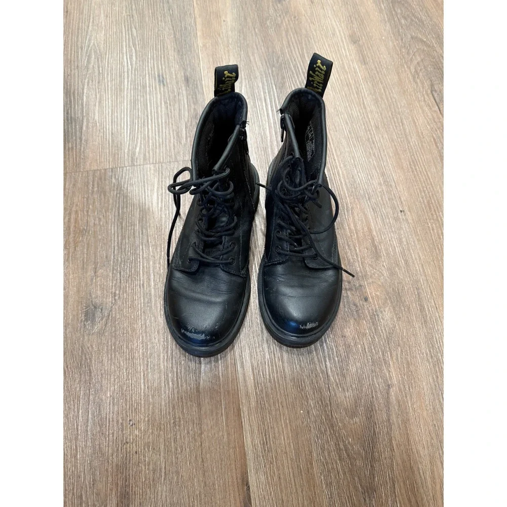 Dr. Martens 1460 J Black Leather Lace Up Ankle Boots Size US 2 UK‎ 1 EU 33